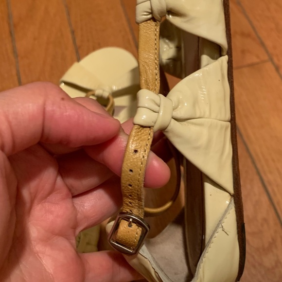 Gryson Cream Color Patent Leather Cut-Out Sandals - Picture 7 of 7